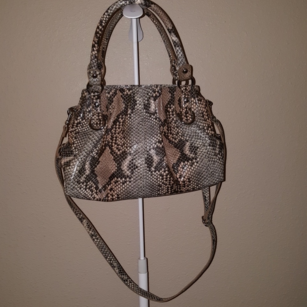 Faux snake print purse